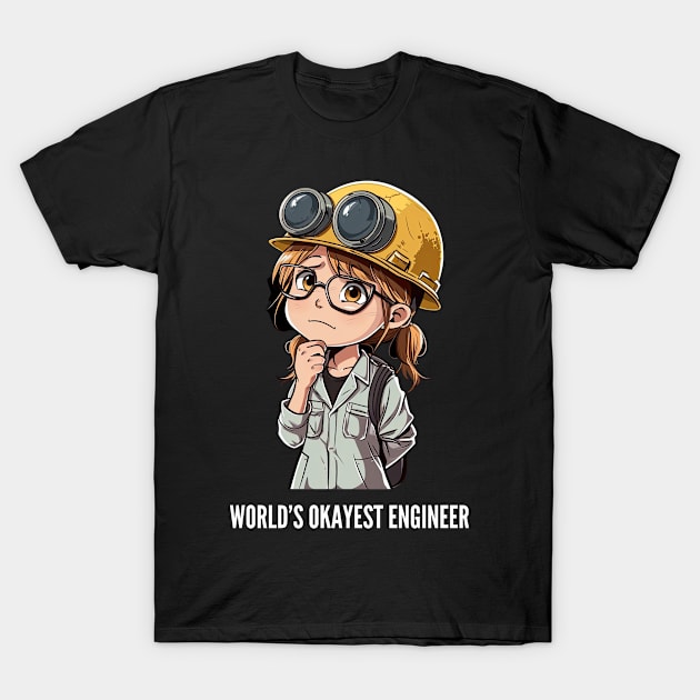 World's Okayest Construction Engineer v4 T-Shirt by AI-datamancer